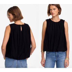 Madewell Black Pleated Tank Top